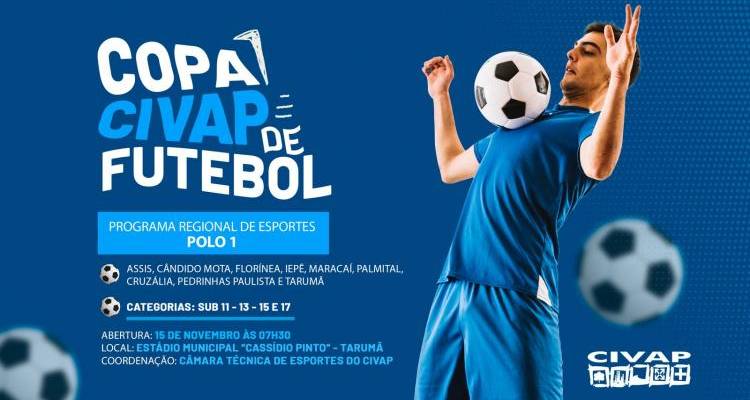 1ª COPA CIVAP DE FUTEBOL COMEÇA NO FERIADO DE 15 DE NOVEMBRO EM TARUMÃ 1ª COPA CIVAP DE FUTEBOL COMEÇA NO FERIADO DE 15 DE NOVEMBRO EM TARUMÃ