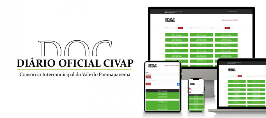 Diário Oficial do CIVAP: municípios podem publicar suas ações em diário do consórcio Diário Oficial do CIVAP: municípios podem publicar suas ações em diário do consórcio