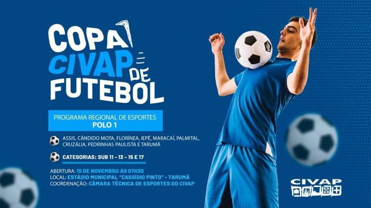 1ª COPA CIVAP DE FUTEBOL COMEÇA NO FERIADO DE 15 DE NOVEMBRO EM TARUMÃ